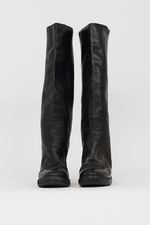Guidi Black Leather 6010 Sculptural Boot