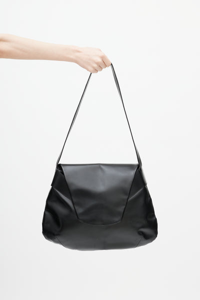 Helmut Lang // Black Folded Leather Flap Bag – VSP Consignment