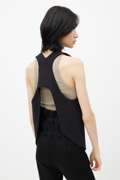 Helmut Lang // Black Open Back Vest – VSP Consignment
