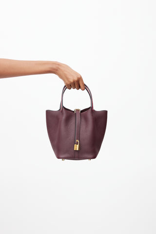 Hermès 2021 Rouge Sellier Clemence Picotin Lock 18 Bag