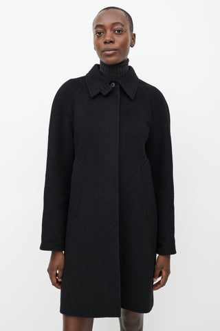 Black Balmacaan Coat