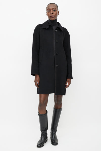 Black Balmacaan Coat