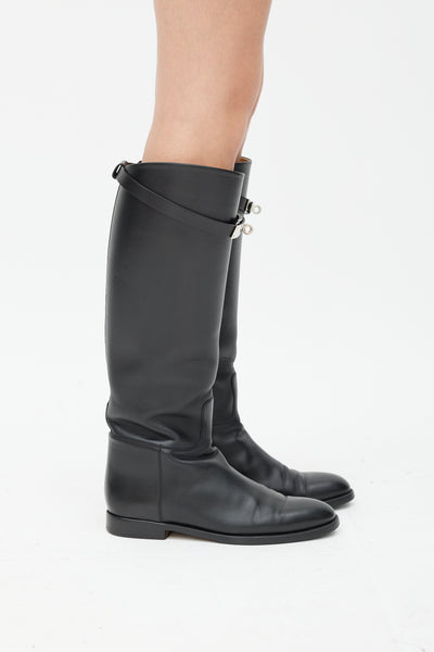 Black Leather Jumping Boot