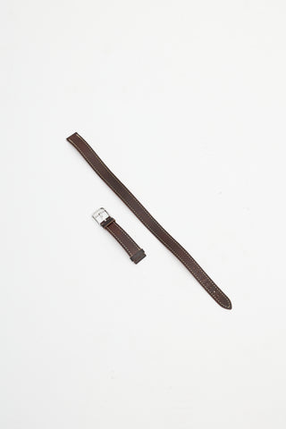 Hermès Dark Brown Barenia Heure H Watch Strap