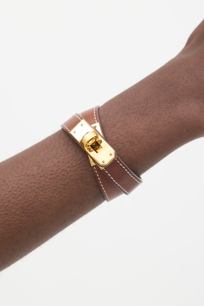 アクセサリー HERMES Rare Kelly Double Brown Bracelet Hermes-Brown-Swift-Mini-Kelly-