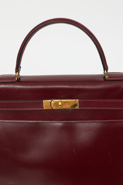 Hermès 1981 Bordeaux Box Kelly Sellier 35 Bag
