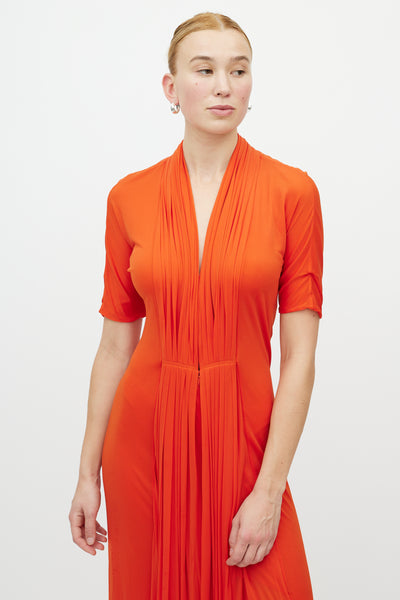 hermes orange dress Hermès // Pleated V-Neck – VSP Consignment #Graduation Prom Forever 21 Black Gold Size:28/30