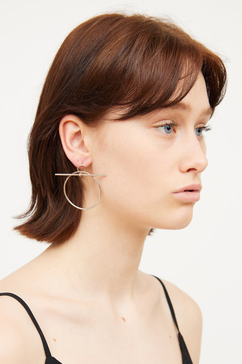 Hermès Sterling Silver Medium Model Loop Earrings