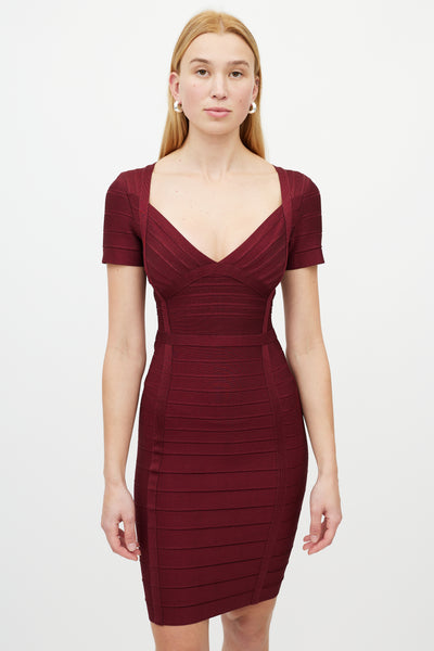 herve leger burgundy dress Hervé Léger // V-Neck Bandage – VSP Consignment SS26: Drop 1 Black Long Sleeve Dresses back zip SHIRRED FABRIC + STRAP SOLD SEPARATELY:Add or Buy the 1/2 Yard
