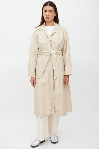 Horses Atelier Beige Belted Two Pocket Trench Coat