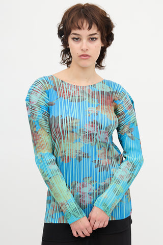 美品 PLEATS PLEASE ISSEY MIYAKE トップス レア Pleats Please Issey Miyake // Vintage Pleated Printed Top – VSP