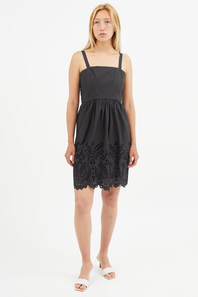 Isabel Marant toile // Black Eyelet Lace Mini Dress  VSP Consignment