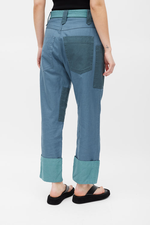 Isabel Marant Étoile Blue Panelled Keyega Cargo Trouser