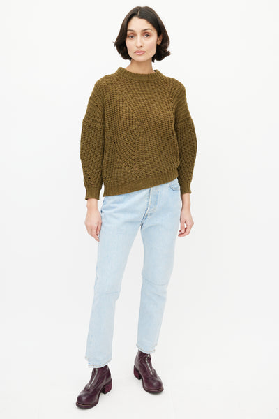 Green Knit Wool Sweater