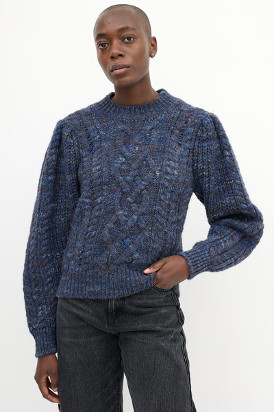 Isabel Marant Étoile // Heathered Navy Wool Blend Lenz Sweater