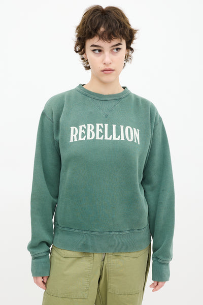 Isabel Marant // Green White Rebellion Sweatshirt – VSP Consignment