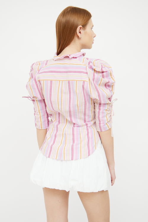 Isabel Marant Pink Therese Striped Top