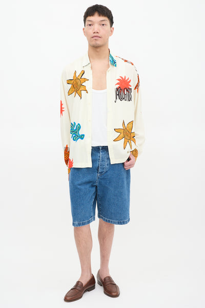 Jacquemus // Cream Multicolour La Chemise Baou Printed Shirt - Main Image