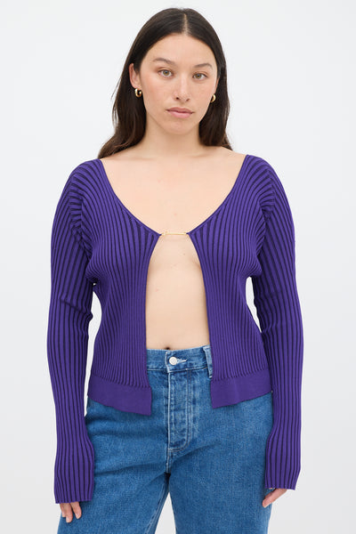Jacquemus // Purple La Maille Pralu Longue Cardigan – VSP Consignment