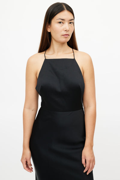 Jason Wu Halter Satin Midi sold Dress Black