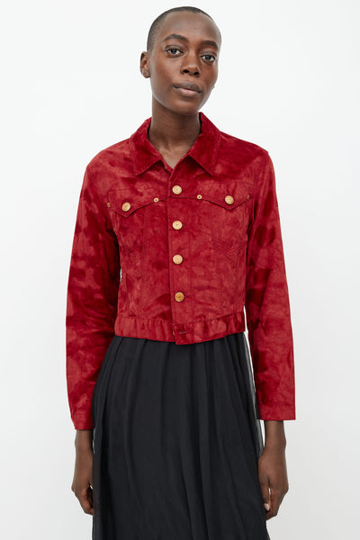 Red Velvet Cropped Jacket