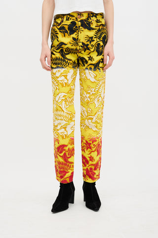 Jean Jean Paul Gaultier à Motif Fleurs - Taille 50, Occasion Très Bon état