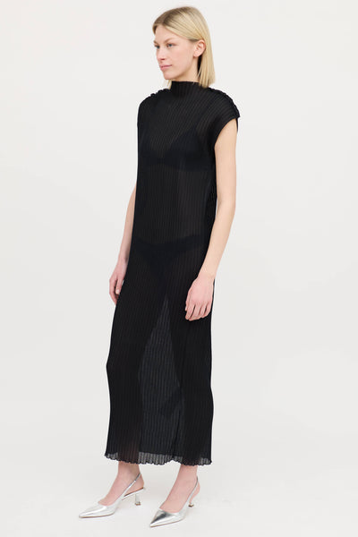 jil sander pleated taffeta maxi dress Jil Sander Pleated Taffeta Maxi Dress