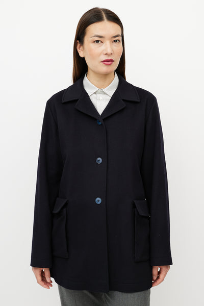 ジャケット・アウター Jil Sander Navy Long Coat Jil-Sander-Navy-Cashmere-