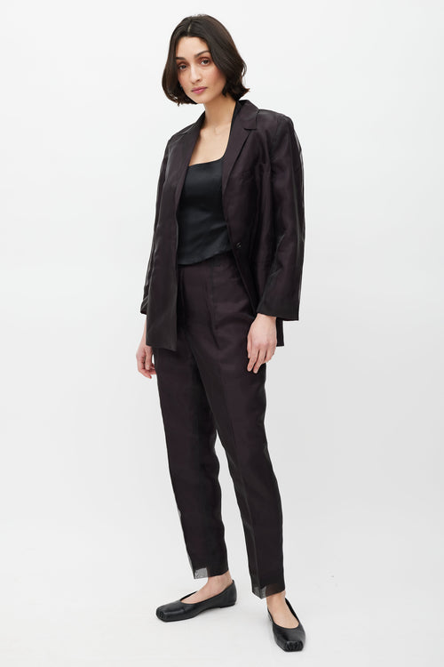 Jil Sander Purple Reflective Two Piece Suit