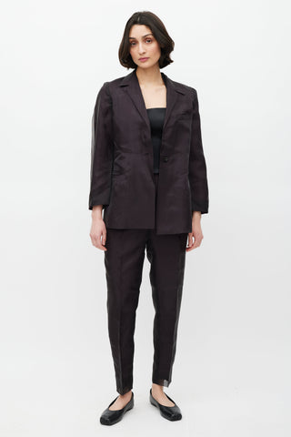 Jil Sander Purple Reflective Two Piece Suit