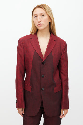 Jil Sander Red Linen & Mohair Suit