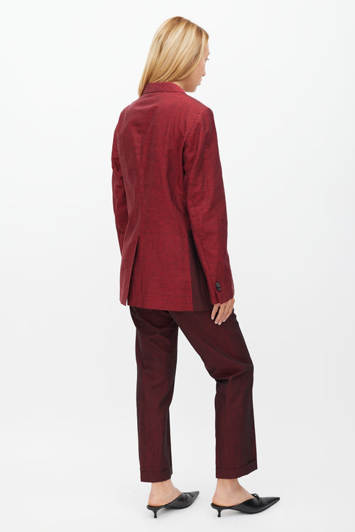 Jil Sander Red Linen & Mohair Suit