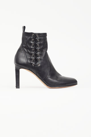 Jimmy Choo Black Leather Lace Pump Boot