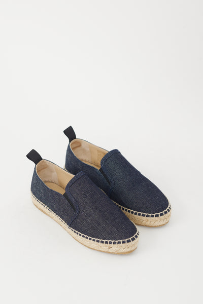 Jimmy Choo // Navy Denim Lichi Espadrille Flat – VSP Consignment