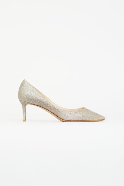 Jimmy Choo // Gold Glitter Romy 60 Pump – VSP Consignment