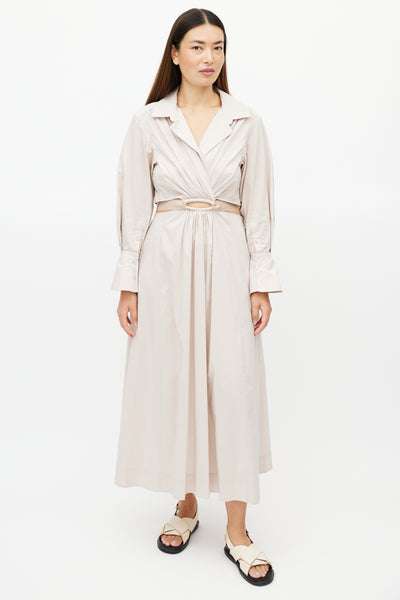 Simkhai // Beige Cut Out Tie Maxi Dress – VSP Consignment