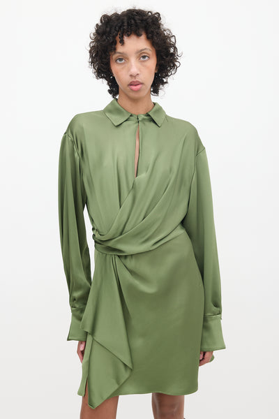 white christmas dresses Simkhai // Satin Wrap Dress – VSP Consignment main image 1