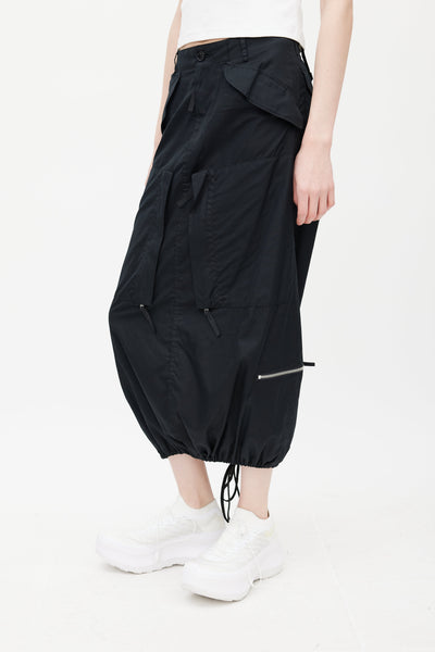 Junya Watanabe // Black Cargo Drawstring Skirt – VSP Consignment