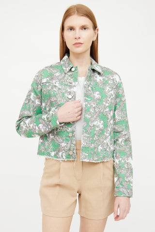 L'Agence Green & White Paisley Jacket