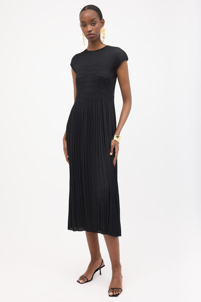 Lafayette 148 // Smocked Plisse Midi Dress – VSP Consignment