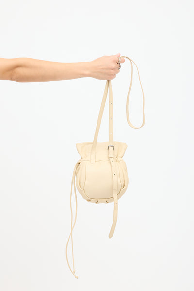 Cream Leather Glove Crossbody Bag