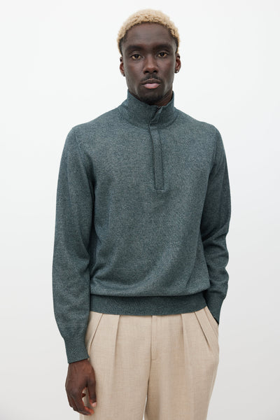 Loro Piana☆CASHMERE☆ Loro-Piana-Grey-Cashmere-Zip-