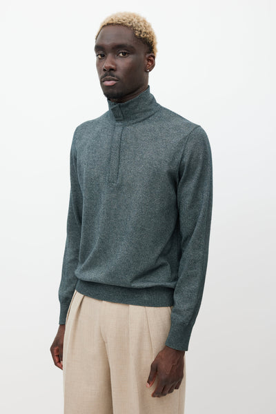 Loro Piana // Grey Cashmere Zip Sweater – VSP Consignment
