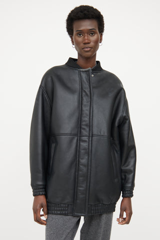 Loulou Studio Leather Black Gabriola  Jacket