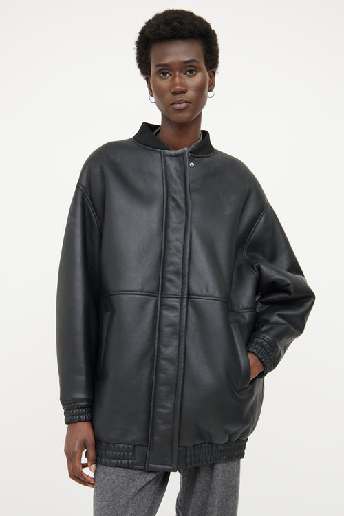 Loulou Studio Leather Black Gabriola  Jacket