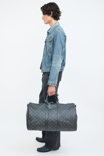 Louis Vuitton // Black Eclipse Monogram Keepall Bandoulière 55