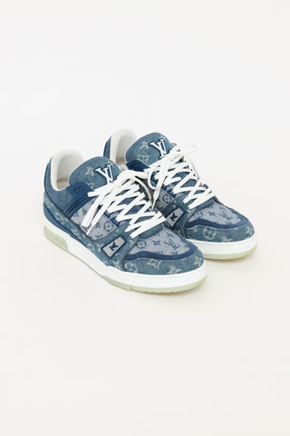 Blue Denim Monogram Trainer Sneaker