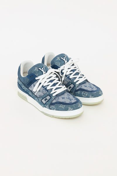 Louis Vuitton // Blue Denim Monogram Trainer Sneaker – VSP Consignment