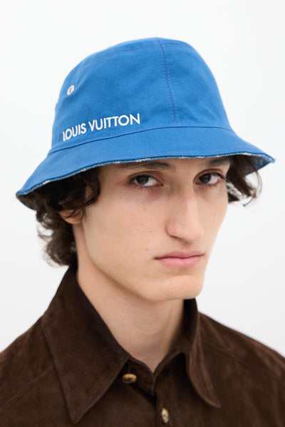 Louis Vuitton // Blue Monogram Reversible Bucket Hat – VSP Consignment