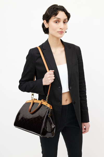 louis vuitton brea vernis mm burgundy patent leather shoulder bag